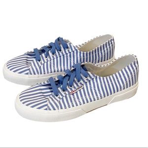Superga Blue & White Striped Sneakers Mens size 6